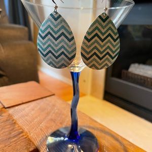 Aqua colors teardrop earrings